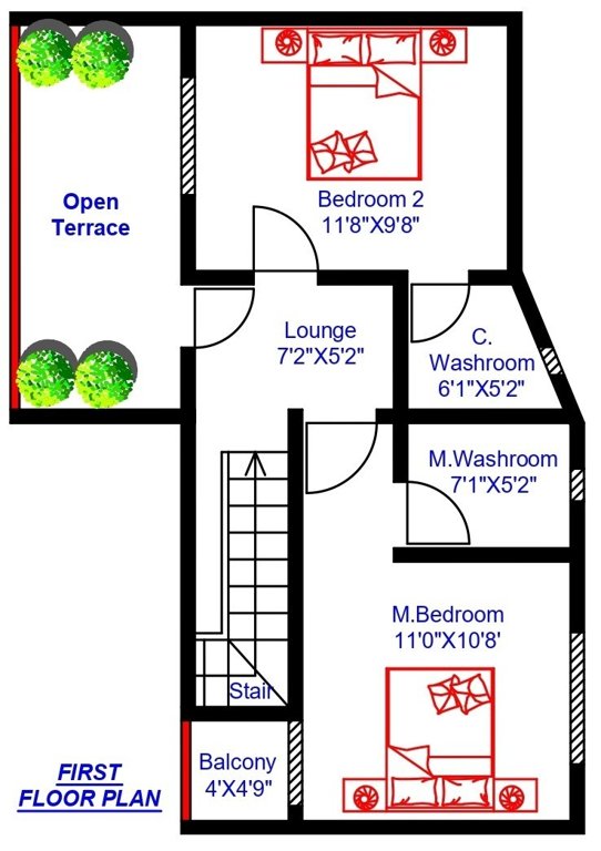 unik penta villas Floor Plan First Floor Plan