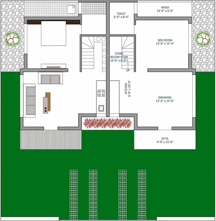  shubham farm plot villa Floor Plan Ground Floor Plan