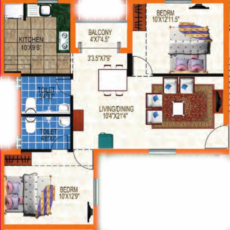  99 delights apartment Floor Plan Floor Plan