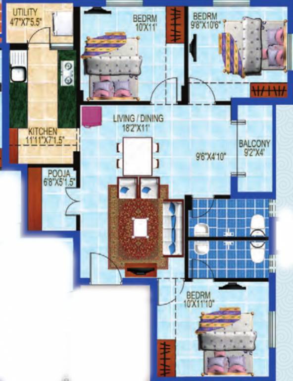  99 delights apartment Floor Plan Floor Plan