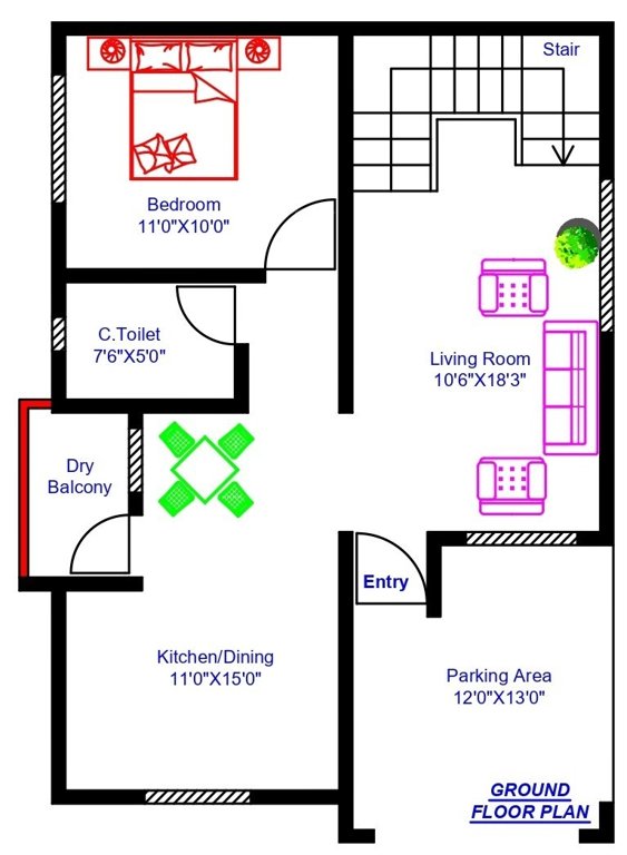 southern homes Floor Plan Ground Floor Plan