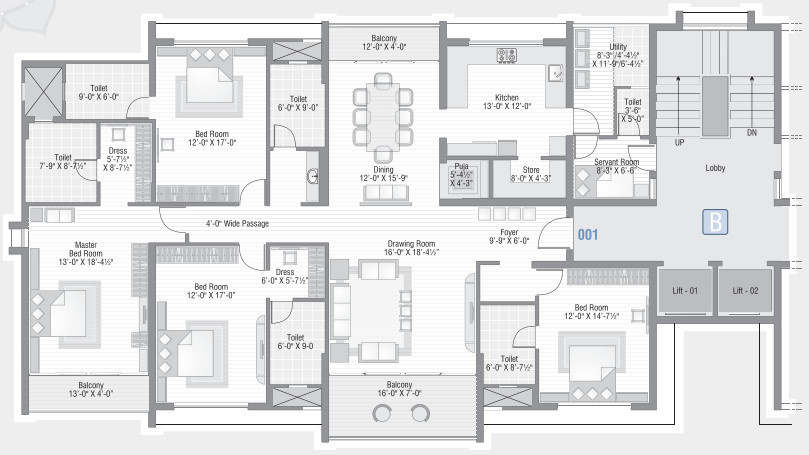 2624 sq ft 4 BHK 4T Apartment for Sale in Mangla Aura Alkapuri Vadodara