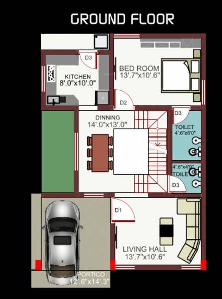  honey-homes Floor Plan Ground Floor Plan