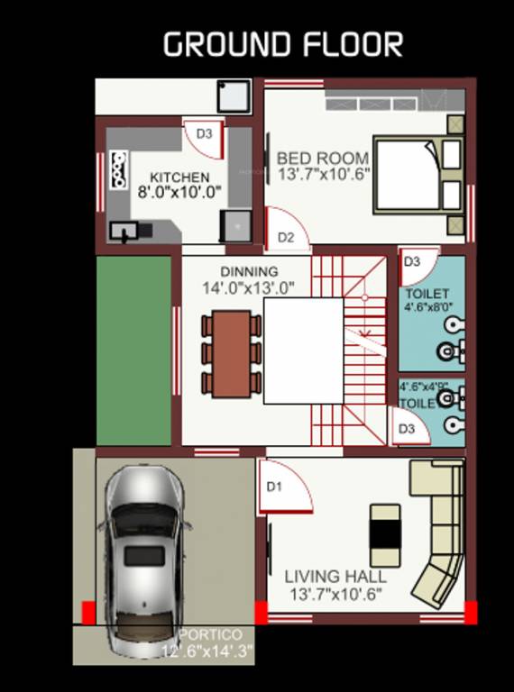  honey homes Floor Plan Ground Floor Plan