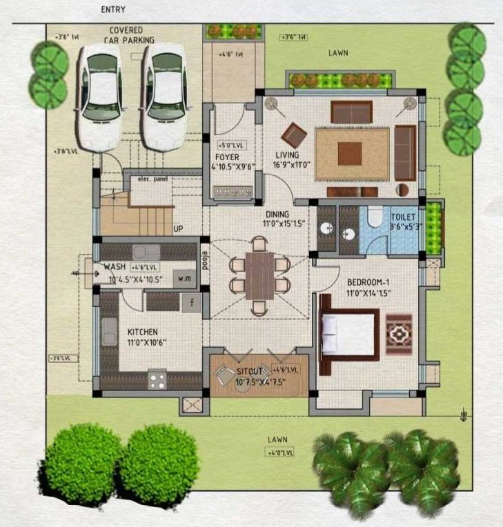  ananta villa Floor Plan Ground Floor Plan