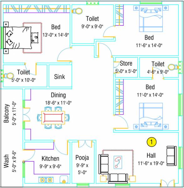Floor Plan dhanalakshmi-towers Floor Plan Floor Plan