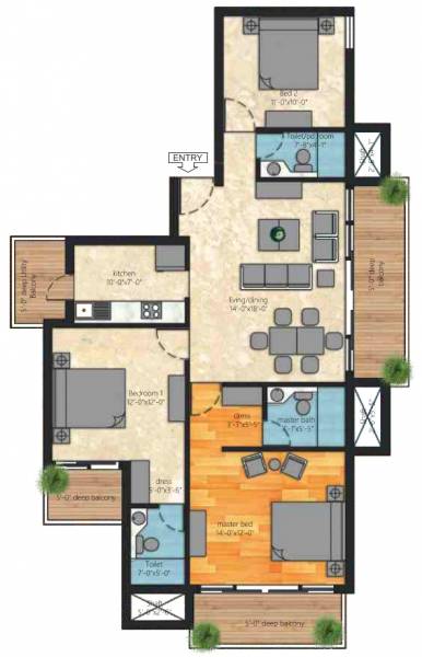  apartments Floor Plan Floor Plan