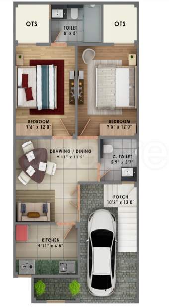  blossom villas Floor Plan Ground Floor Plan