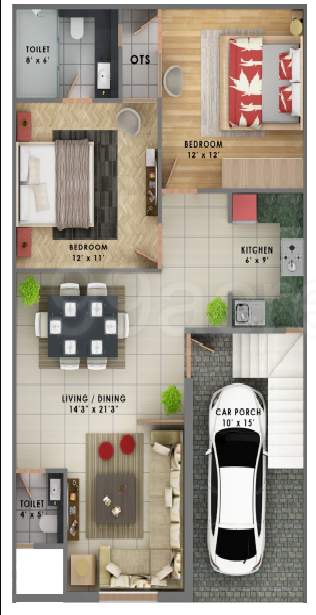  blossom villas Floor Plan Ground Floor Plan