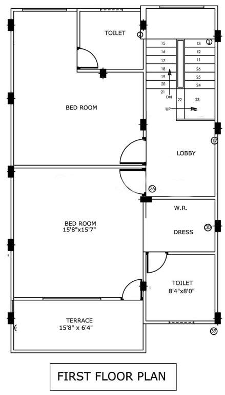 dream bungalows south city enclave Floor Plan First Floor Plan