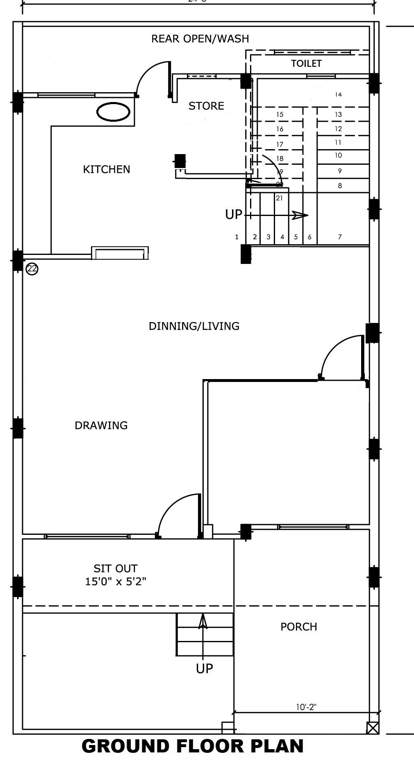 dream bungalows south city enclave Floor Plan Ground Floor Plan