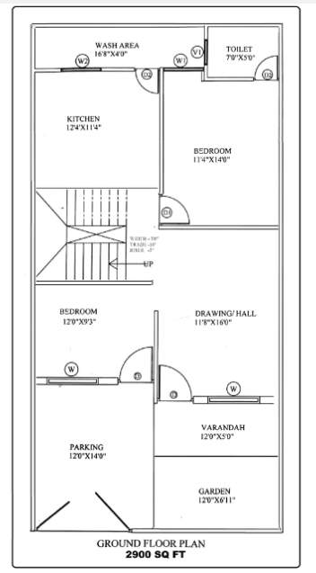 dream bungalows south city enclave Floor Plan Ground Floor Plan