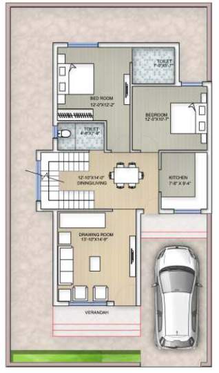  hope city villa Floor Plan Ground Floor Plan