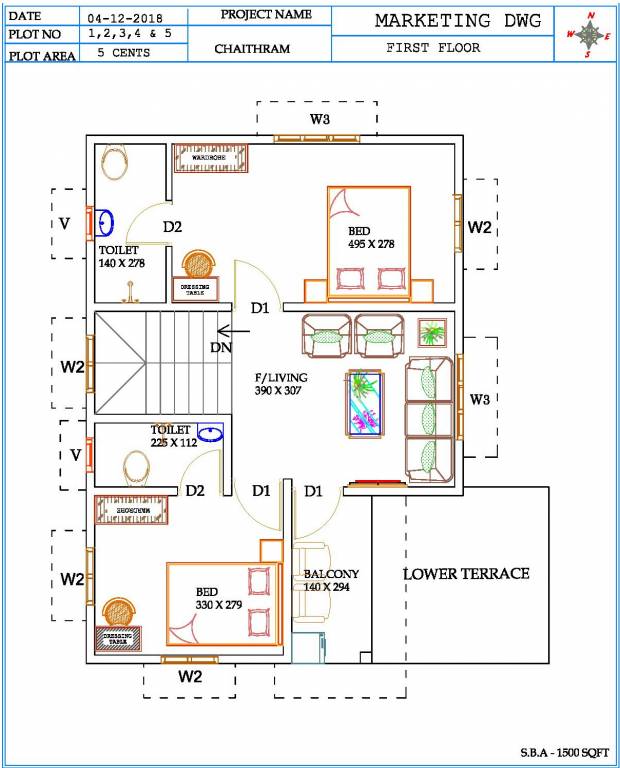  chaithram villas Floor Plan First Floor Plan
