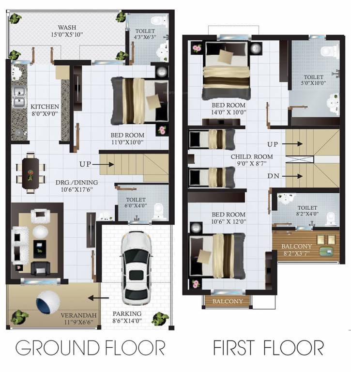  bunglows and arcade 11 Floor Plan Ground Floor Plan