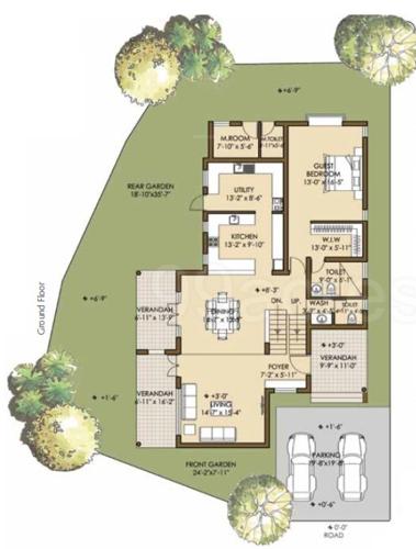  earth-aangan Floor Plan Ground Floor Plan
