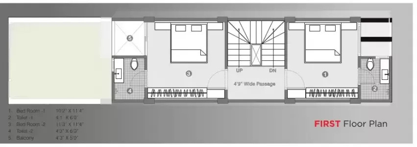  aditya bungalows Floor Plan First Floor Plan