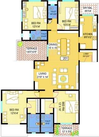 Varsha Cappela (4BHK+4T (2,500 sq ft) 2500 sq ft)