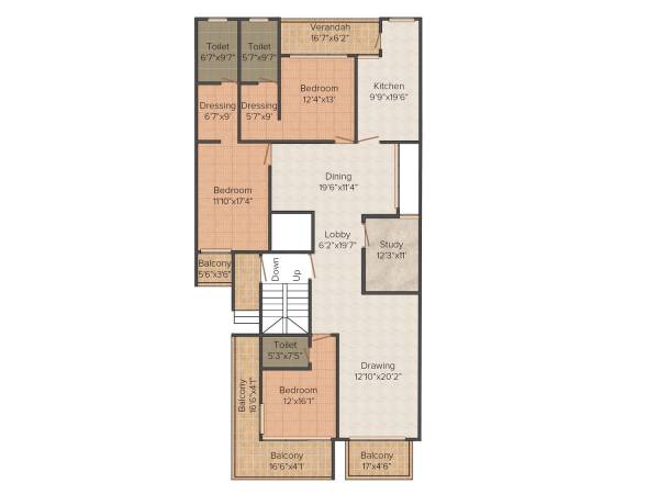 floorPlan of Da Villa Da Villa The Address 1021