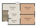 floorPlan of Kohinoor Apartment 4