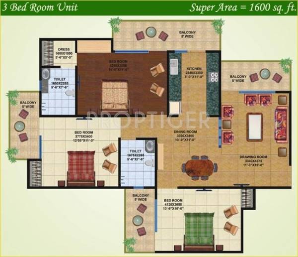 Saviour Greenisle (3BHK+2T (1,600 sq ft) 1600 sq ft)