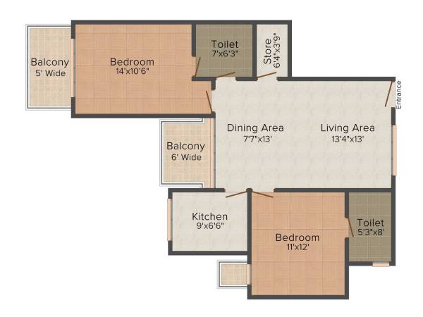 floorPlan of Ruhil Residency