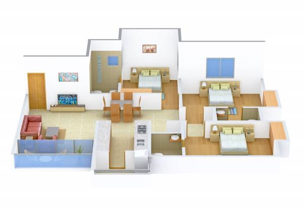floorPlan of Shyamal Shiplan Onyx Tower I