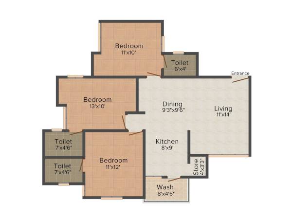 floorPlan of Shyamal Skylife Tower 1