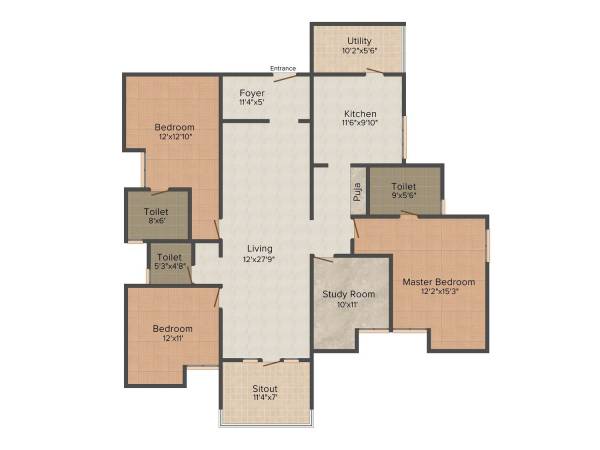 floorPlan of Indus Cityscapes Golden Lotus