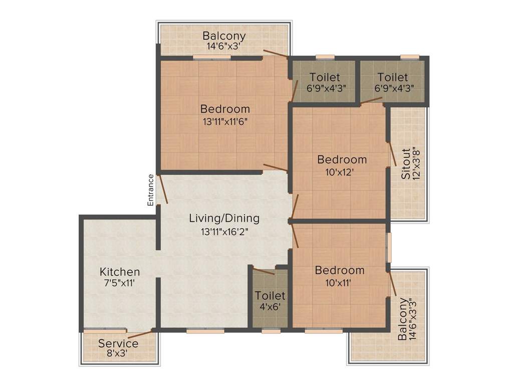 Lucky Builders Cornerstone Beryl Flats