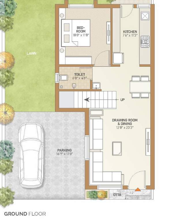  siddheshwari villa Floor Plan Ground Floor Plan