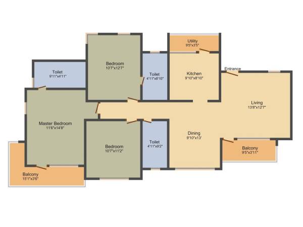 floorPlan of Rose Garden Mahindra Aquality