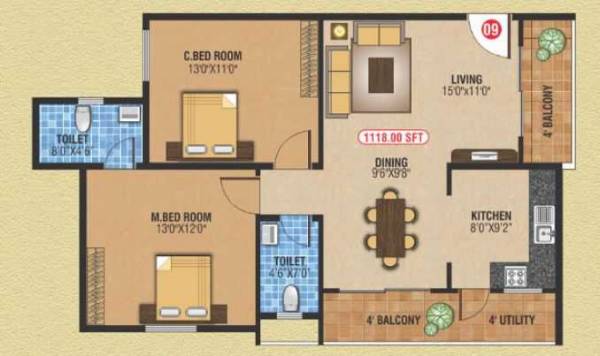  nandanam-apartments Floor Plan Floor Plan