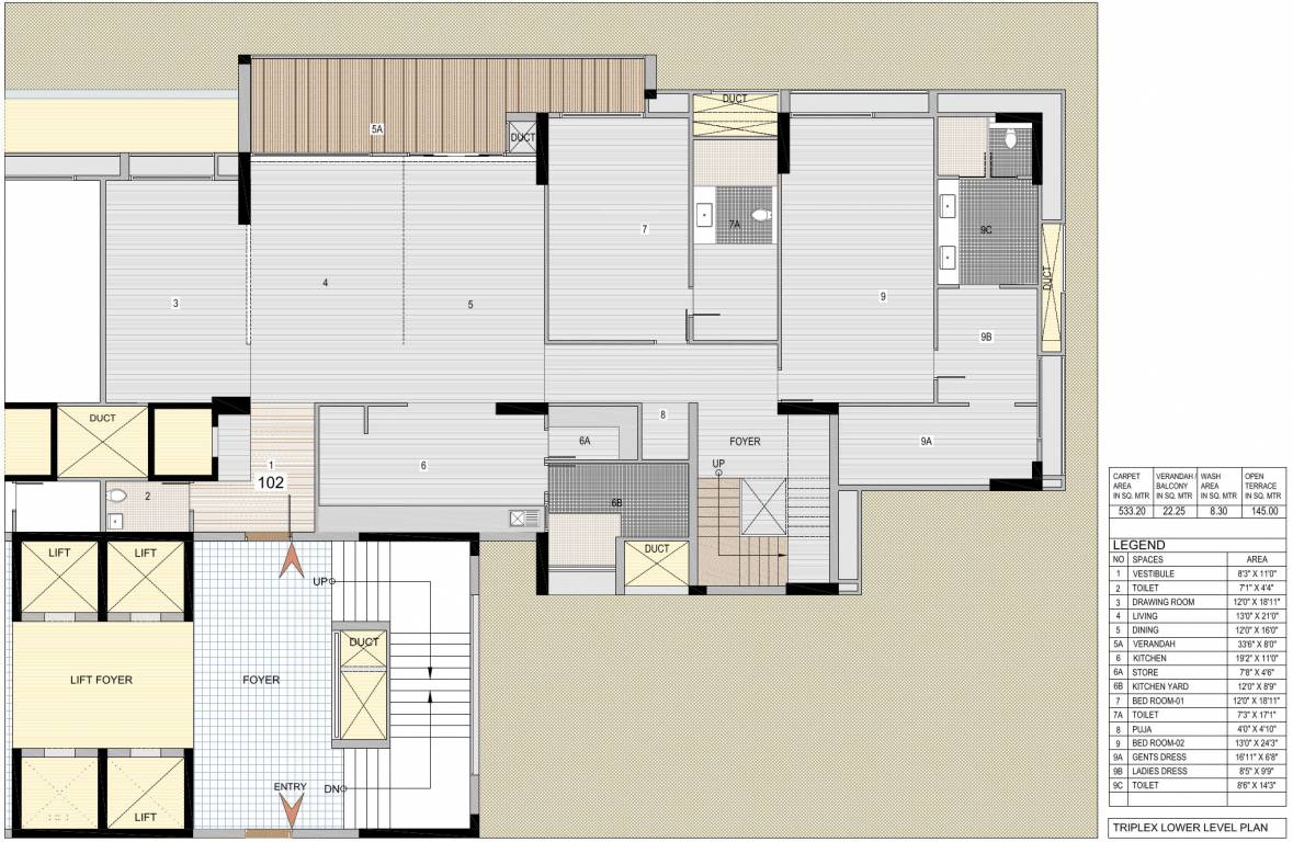  riviera woods Floor Plan Lower Level Duplex Plan