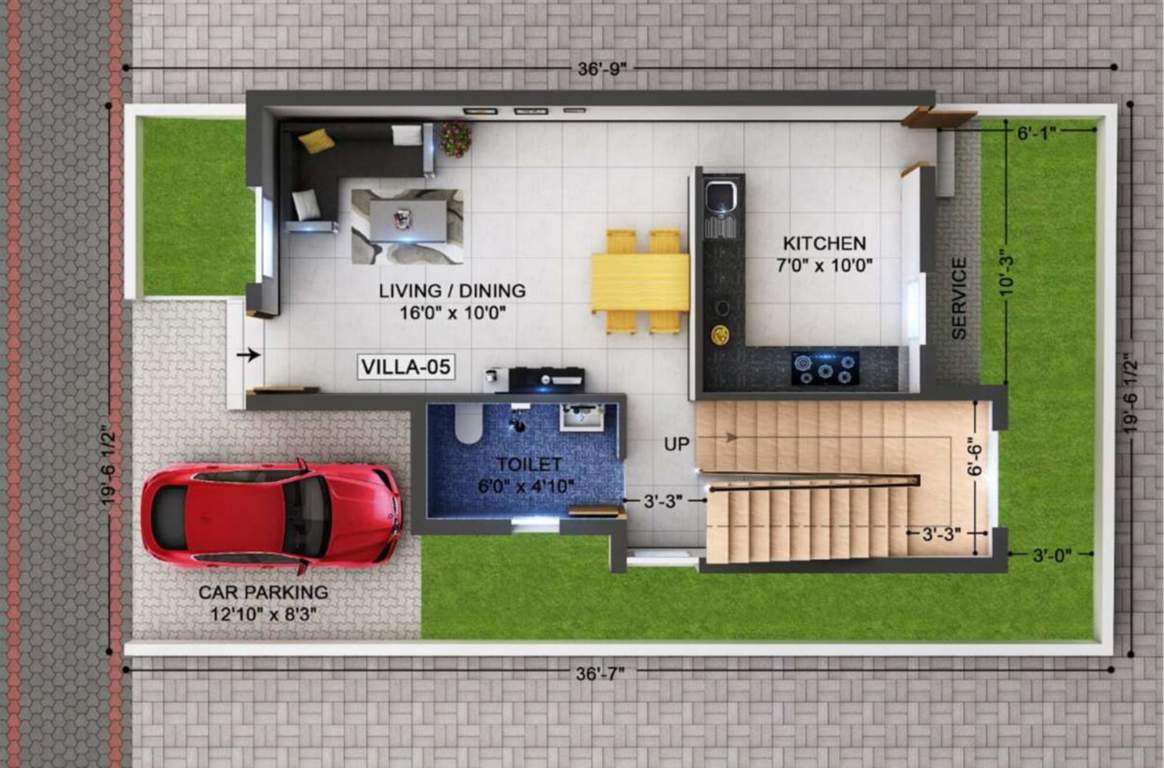  oakwood villas pammal Floor Plan Ground Floor Plan