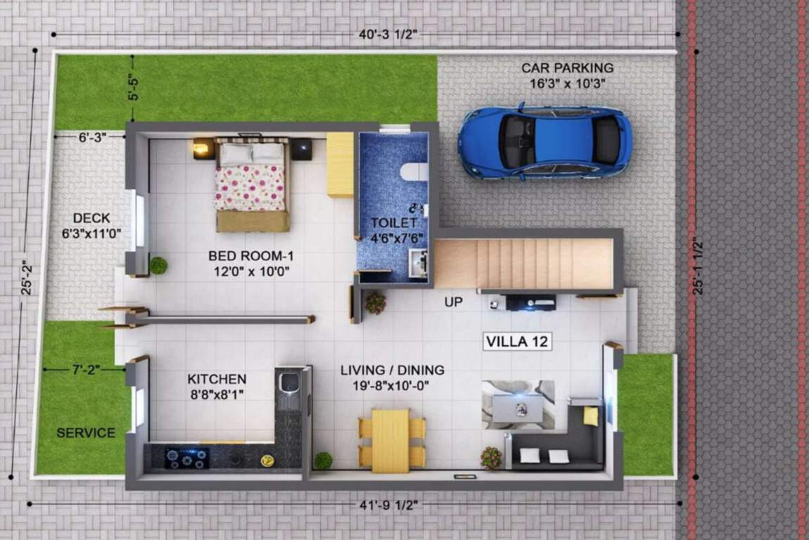  oakwood villas pammal Floor Plan Ground Floor Plan