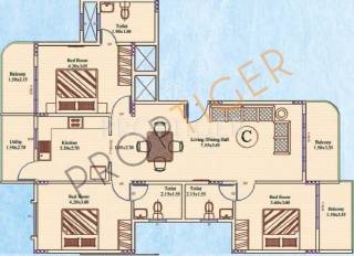 MJ Lifestyle Atria (3BHK+3T (1,420 sq ft) 1420 sq ft) MJ Lifestyle Atria (3BHK+3T (1,420 sq ft) 1420 sq ft)