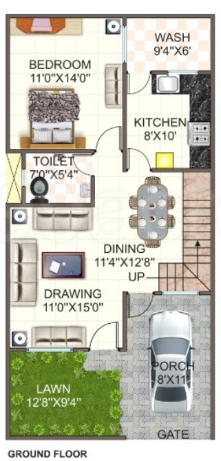 villa Floor Plan Ground Floor Plan