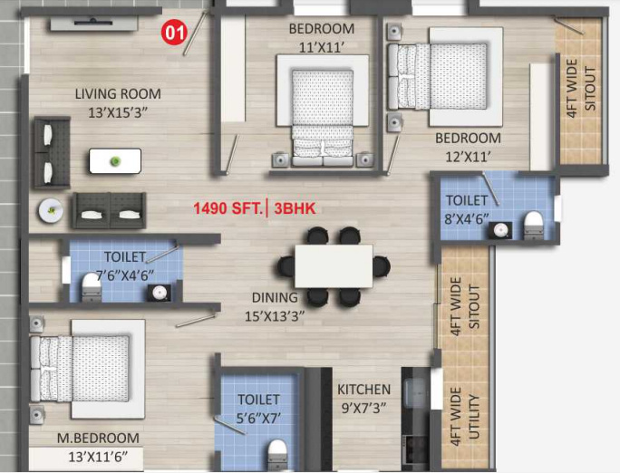 Floor Plan gokulam block b Floor Plan Floor Plan