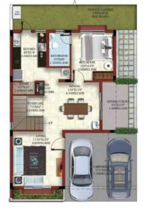 eternia villas Floor Plan Ground Floor Plan