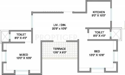 Karan Aniket (2BHK+2T (990 sq ft) 990 sq ft)