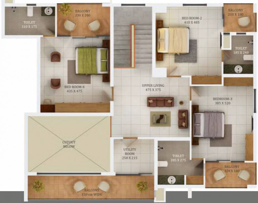 reflections Floor Plan Upper Level Duplex Plan