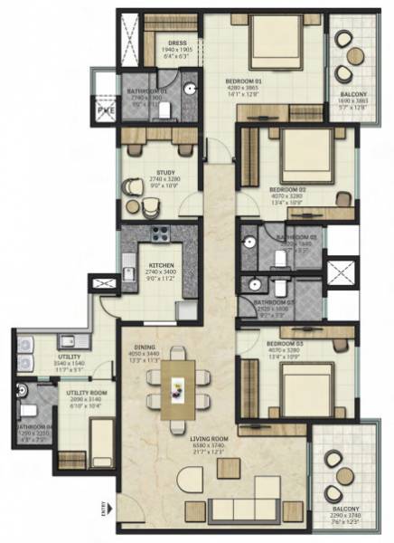 Floor Plan puravankara-marina-one Floor Plan Floor Plan