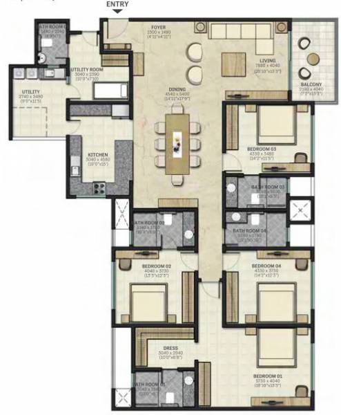 Floor Plan puravankara-marina-one Floor Plan Floor Plan