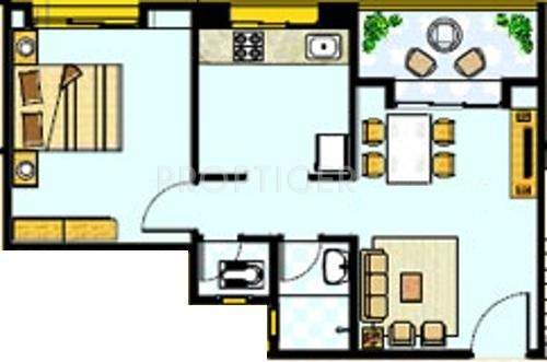 Gulmohar Helios (1BHK+1T (585 sq ft) 585 sq ft)