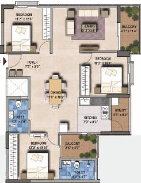  g r floret Floor Plan Floor Plan