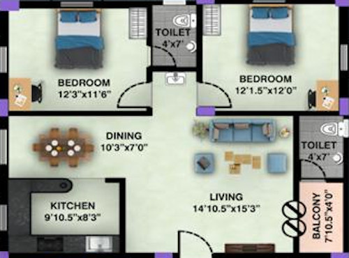  sastha-hiranya-flat Floor Plan Floor Plan