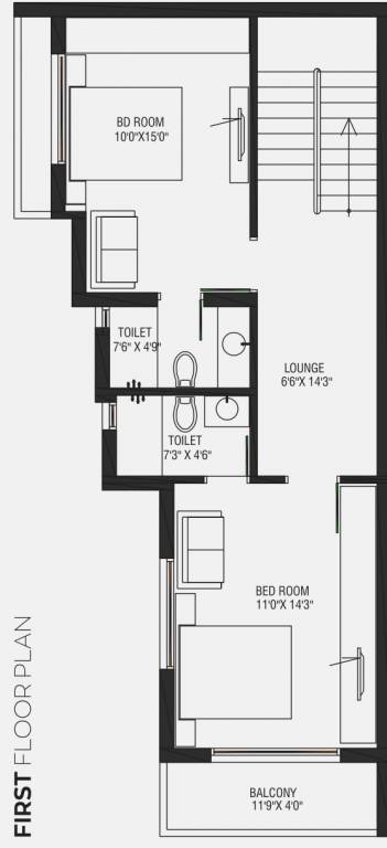 First Floor Plan lake view green bunglows Floor Plan First Floor Plan