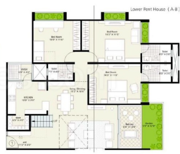  heights Floor Plan Lower Level Duplex Plan