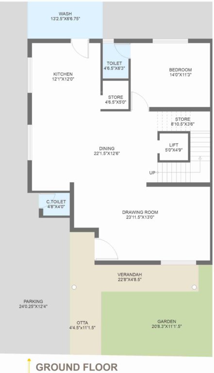  vrundavan villa Floor Plan Ground Floor Plan